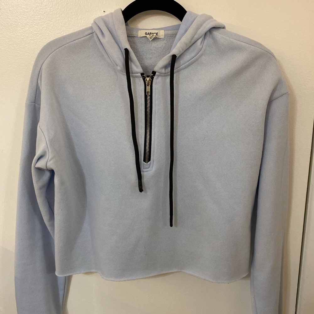 Garage Baby Blue Quarter Zip Hood